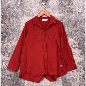 Habitat Clothes To Live In Top Small Womens Asymmetrical Button Tunic